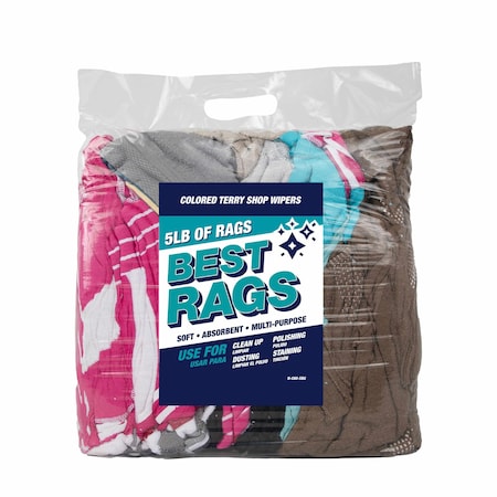 Monarch Shop Towel Size Terry Wipers - COLORED 5 lb bag N-C60-5BG